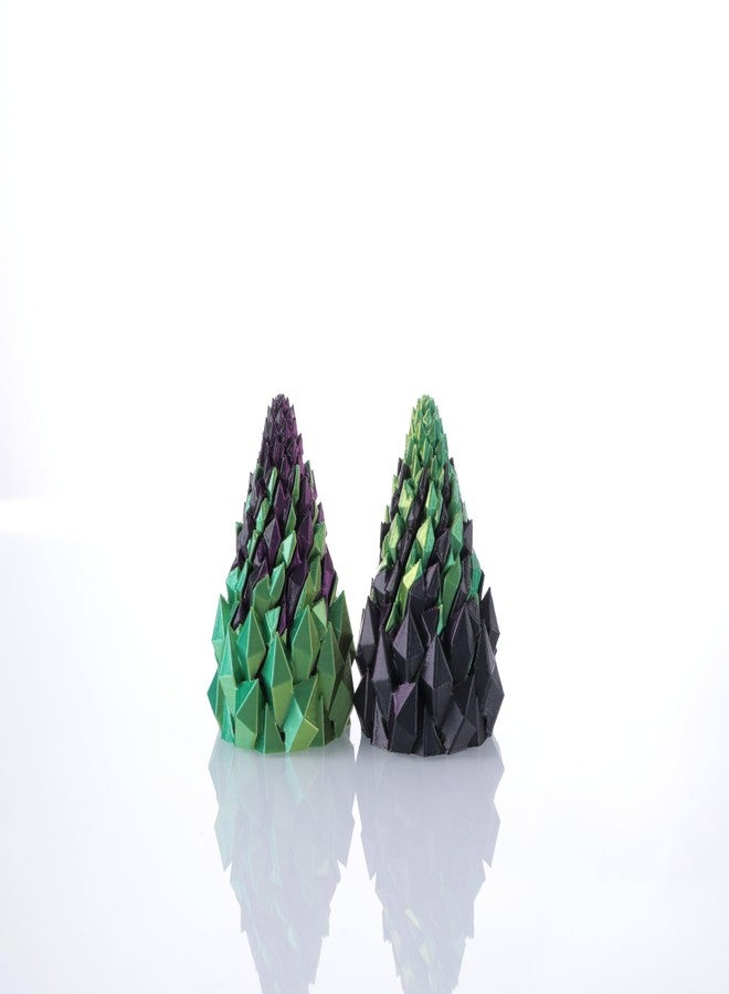 Yonaso 2 Pack Impossible Cone,Spiral Cone Fidget Toys - Christmas Pine Cone Design with 2-Tier Stackable Spirals,3D Printed Desk Decor for Anxiety Relief, Cool Office Gift Set for Adults&Kids - Image 2
